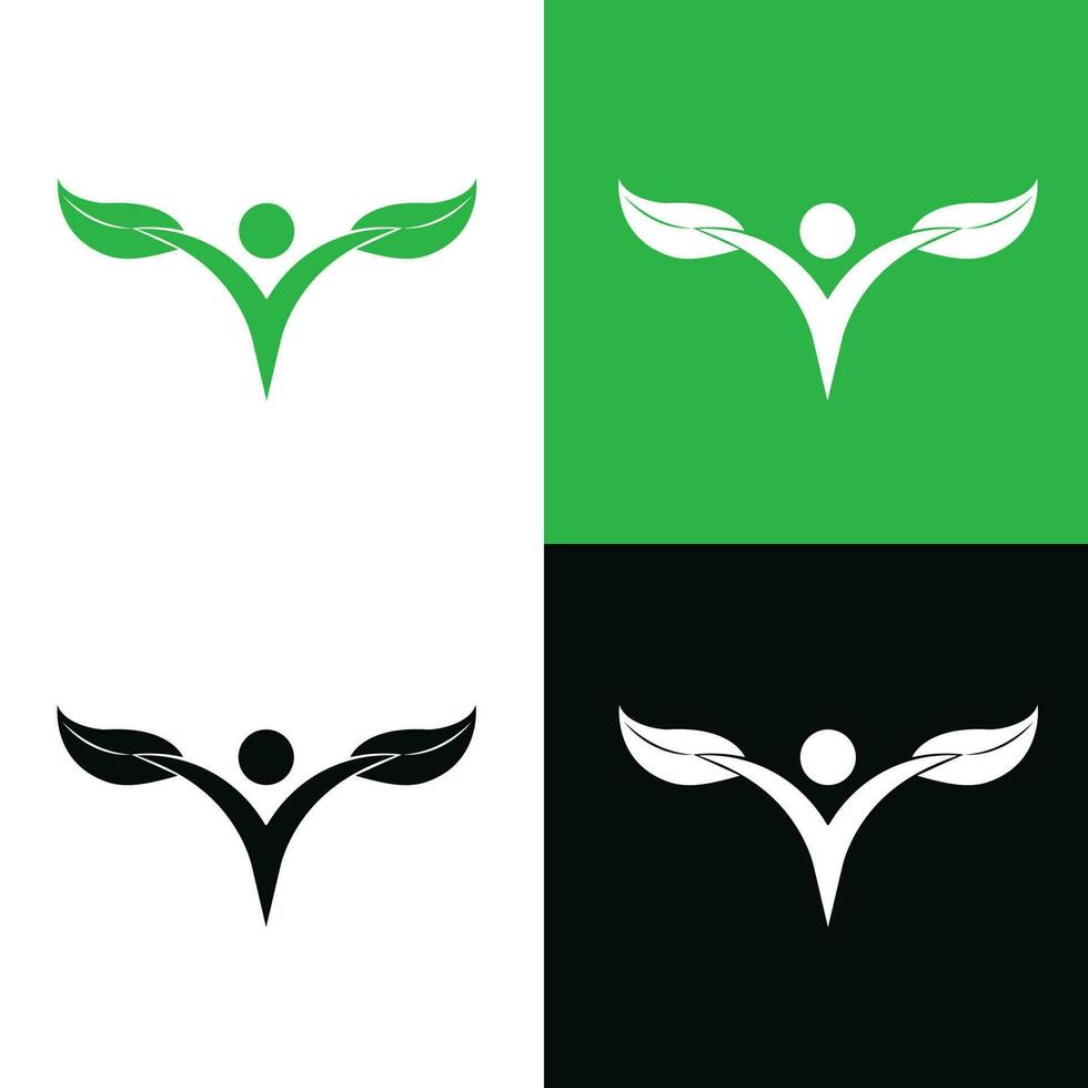 eco verde abstrato humano folhas companhia logotipo ícone isolado em branco fundo vetor