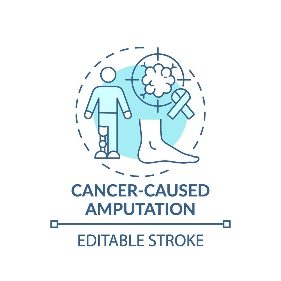 ícone do conceito de amputação causada por câncer vetor