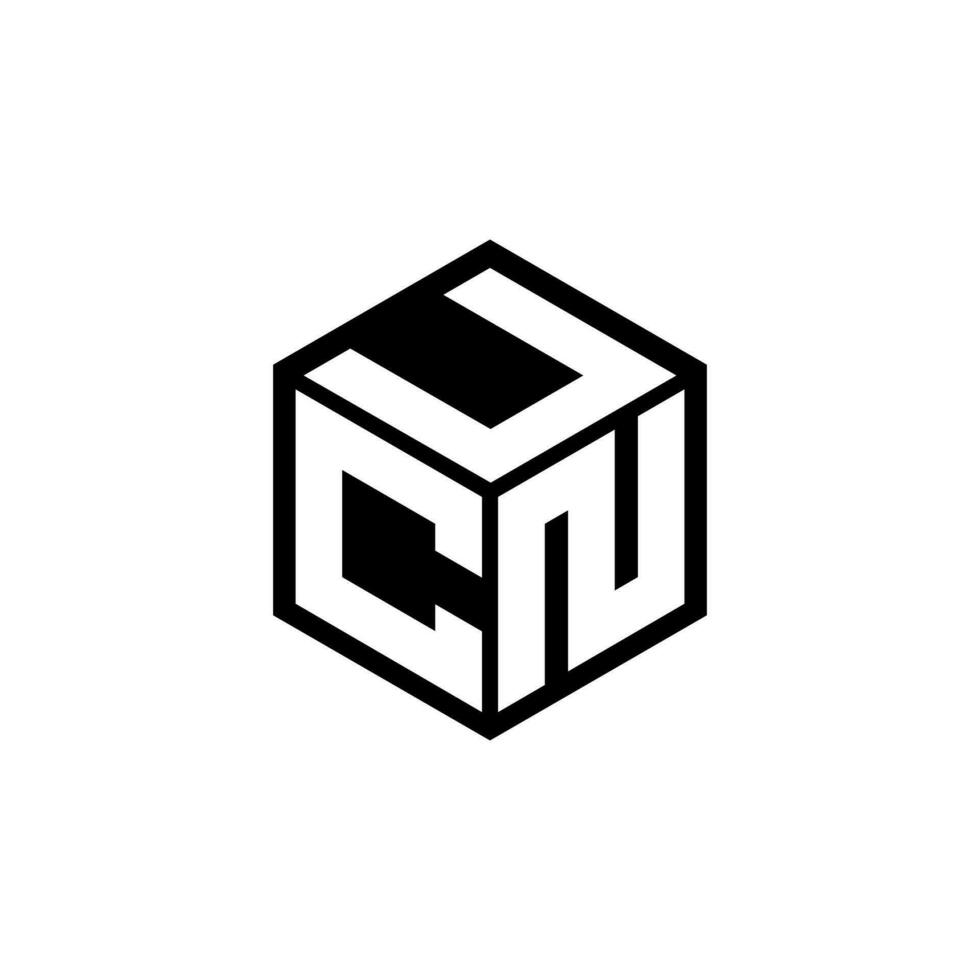 design de logotipo de carta cnu na ilustração. logotipo vetorial, desenhos de caligrafia para logotipo, pôster, convite, etc. vetor
