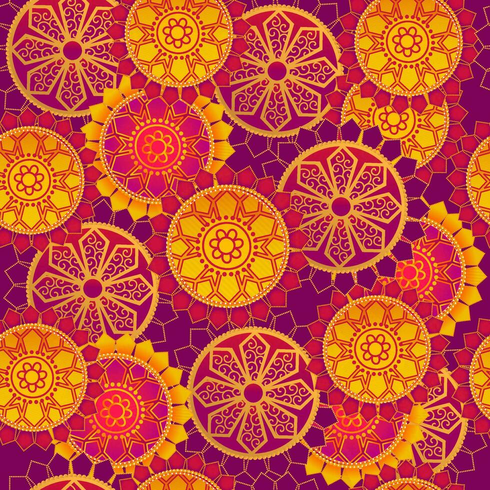 colorida desatado mandala padronizar fundo. vetor