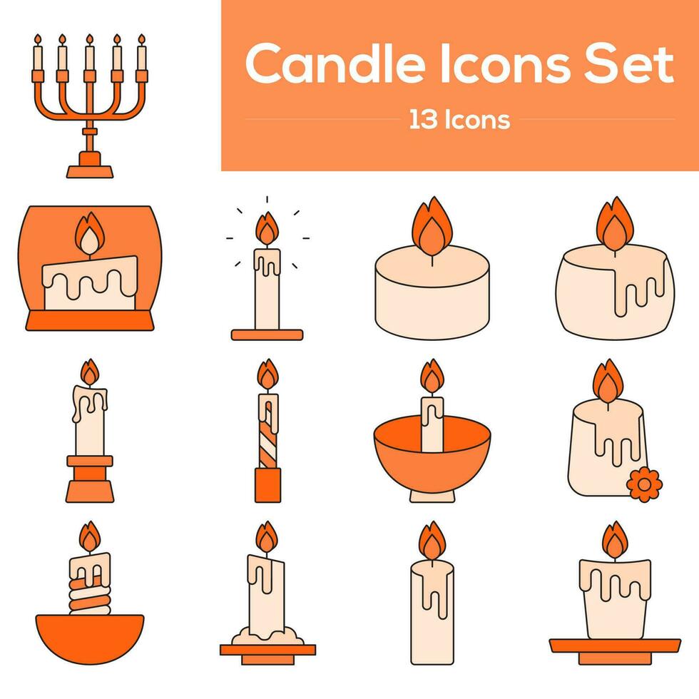 vetor ilustração do vela ícones conjunto dentro laranja cor.