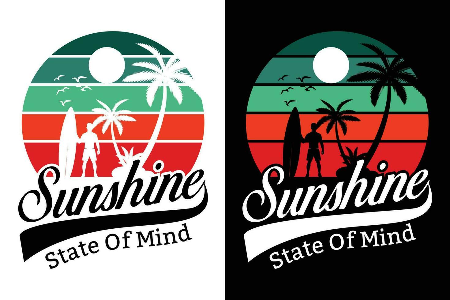 verão camiseta projeto, verão de praia período de férias Camisetas, verão surfar camiseta vetor Projeto