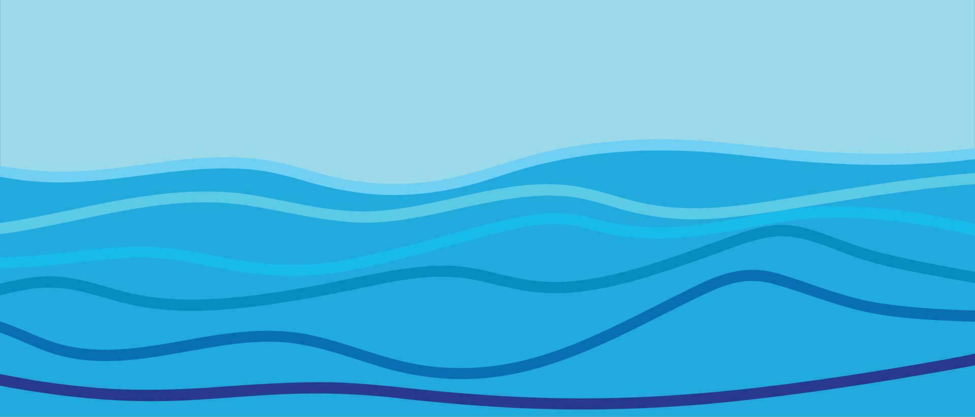 fluido azul oceano onda camada abstrato fundo vetor ilustração.