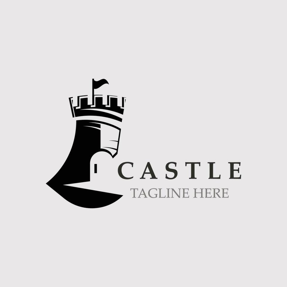 castelo logotipo gráfico modelo projeto, antigo castelo vintage vetor