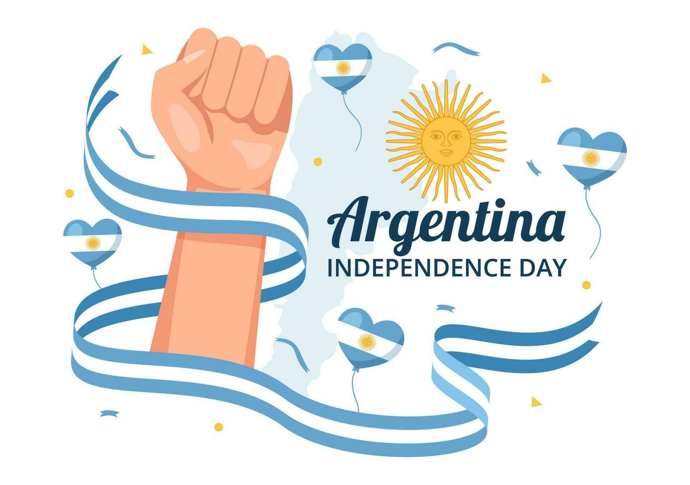 feliz Argentina independência dia em 9º do Julho vetor ilustração com acenando bandeira dentro plano desenho animado celebração mão desenhado aterrissagem página modelos