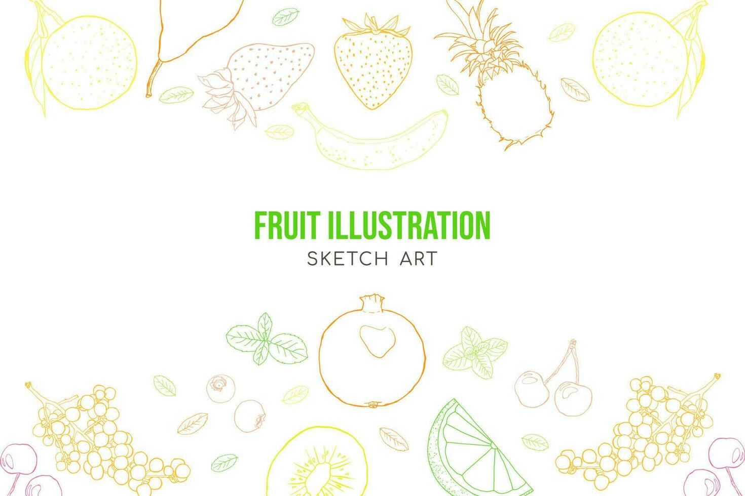frutas esboço arte ilustração vetor