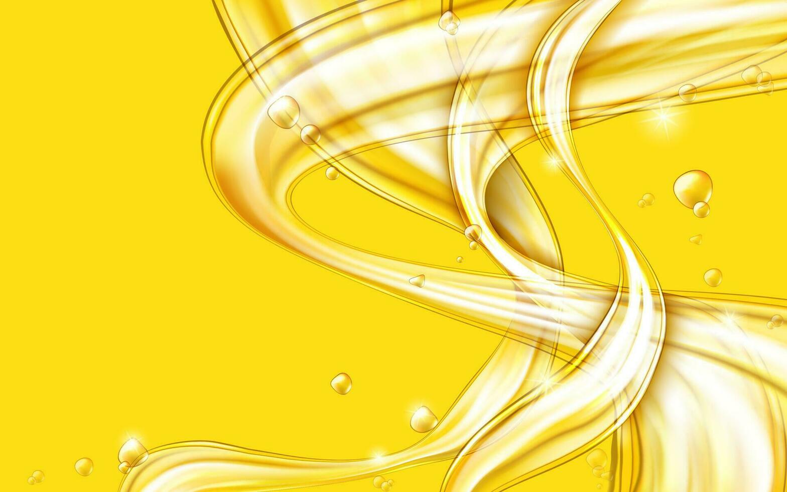 amarelo dourado fluindo líquido abstrato vetor