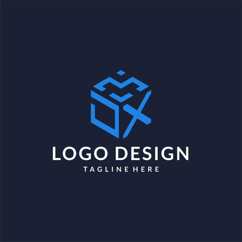 jx logotipo hexágono desenhos, melhor monograma inicial logotipo com hexagonal forma Projeto Ideias vetor