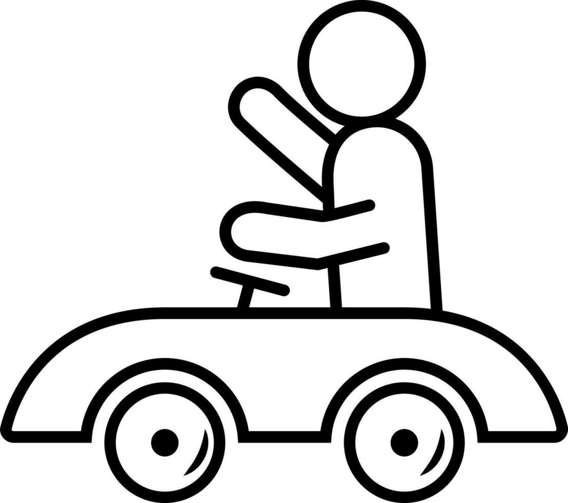 a criança com brinquedo carro ícone vetor ilustração