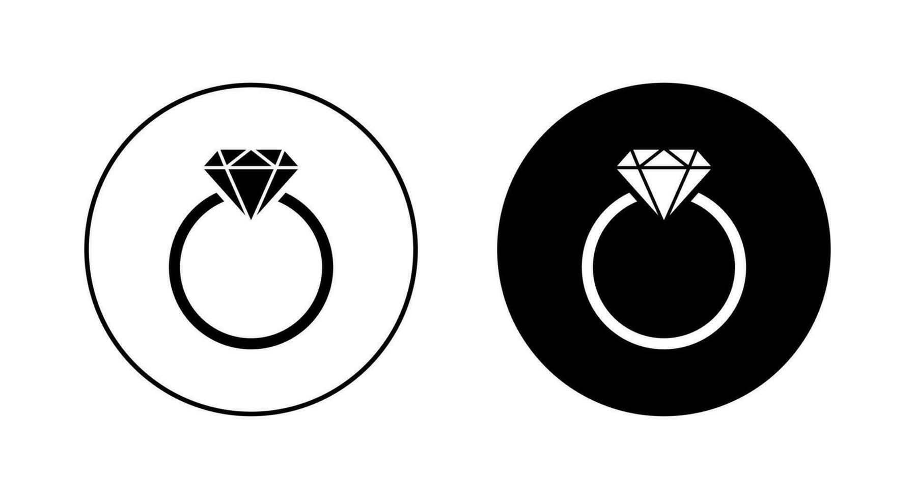 diamante anel ícone vetor isolado em círculo fundo