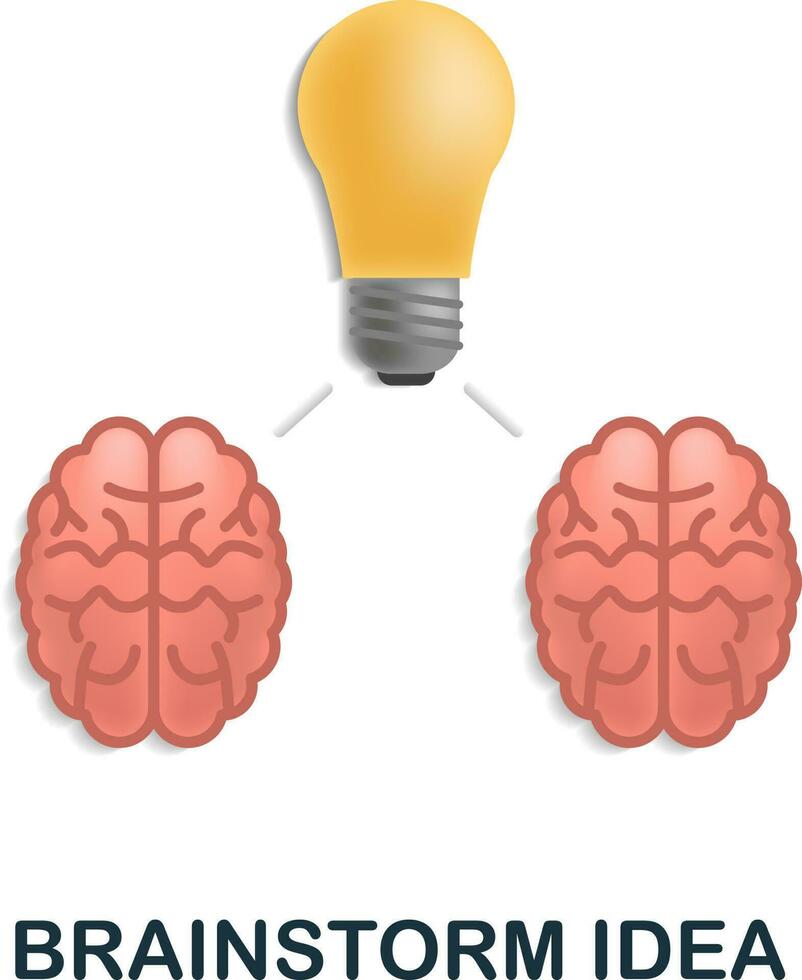 chuva de ideias idéia ícone. 3d ilustração a partir de rede desenvolvimento coleção. criativo chuva de ideias idéia 3d ícone para rede projeto, modelos, infográficos e Mais vetor