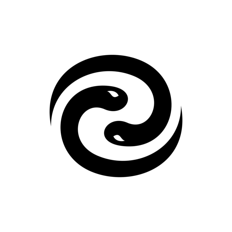 dois serpente animal círculo simples logotipo vetor