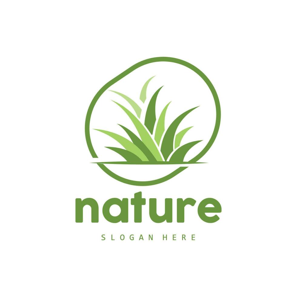 verde Relva logotipo, natureza plantar vetor, agricultura folha simples projeto, modelo ícone ilustração vetor