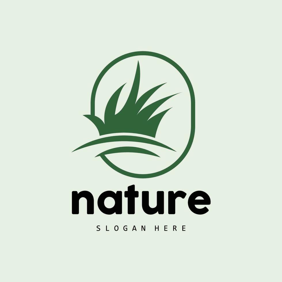 verde Relva logotipo, natureza plantar vetor, agricultura folha simples projeto, modelo ícone ilustração vetor