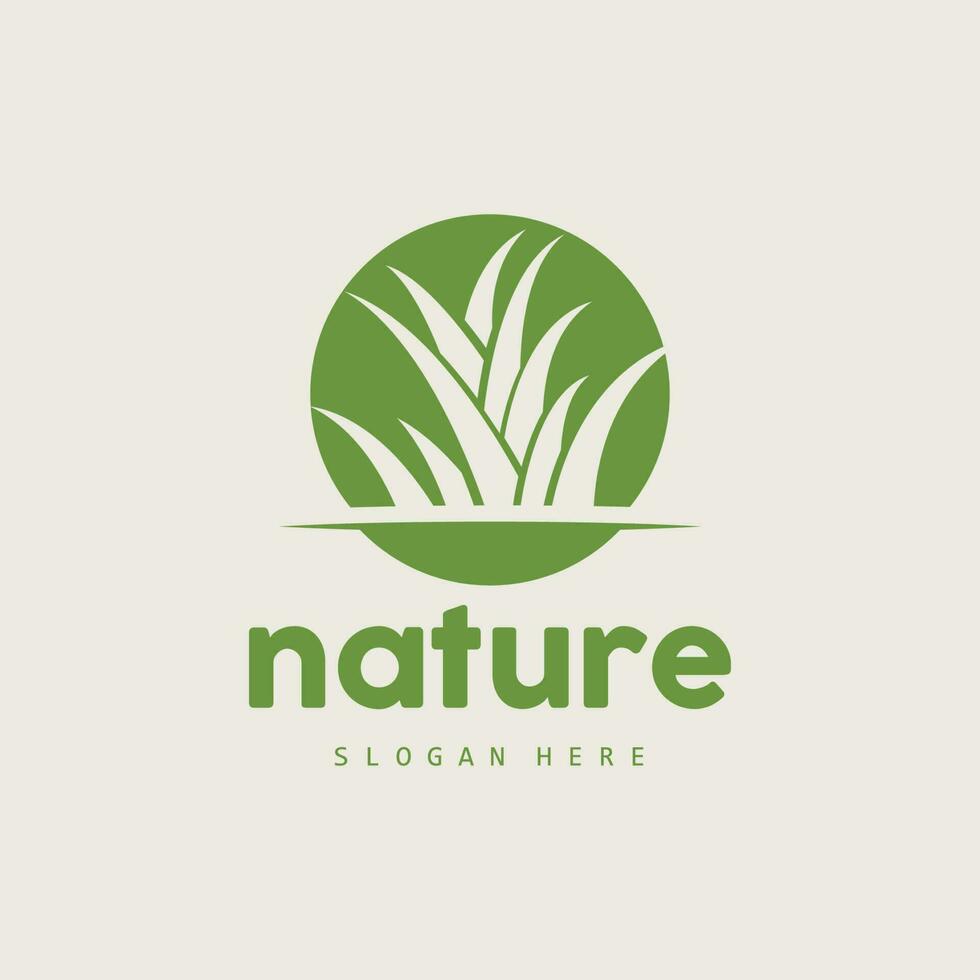 verde Relva logotipo, natureza plantar vetor, agricultura folha simples projeto, modelo ícone ilustração vetor