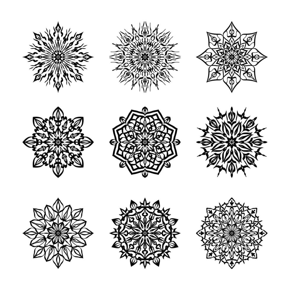 Conjunto de design de fundo ornamental de mandala de luxo vetor