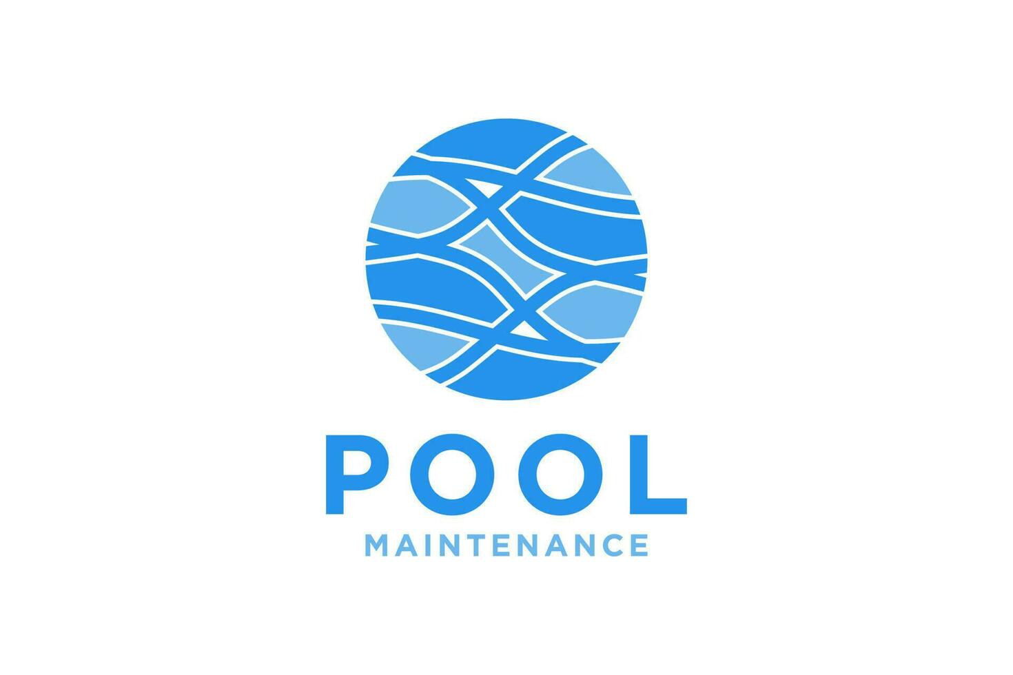 natação piscina serviço logotipo com limpeza piscina e manutenção conceito. vetor