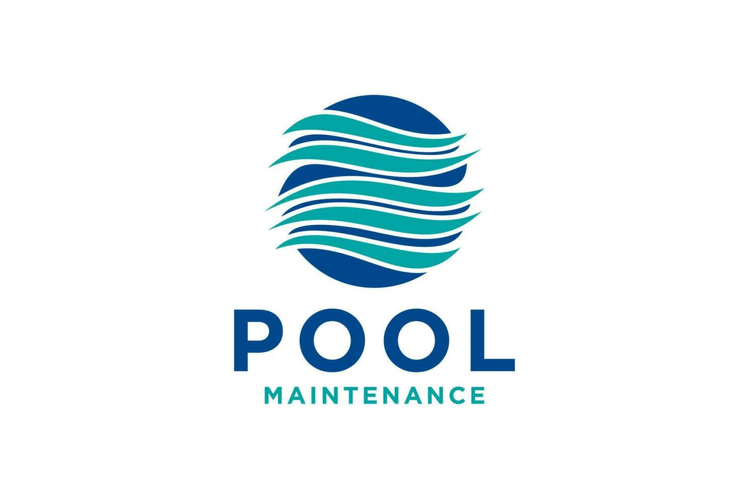 natação piscina serviço logotipo com limpeza piscina e manutenção conceito. vetor