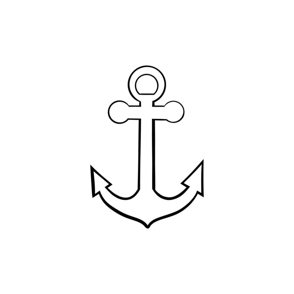 navio âncora ou barco âncora plano ícone para apps e sites mão desenhado vetor ilustração