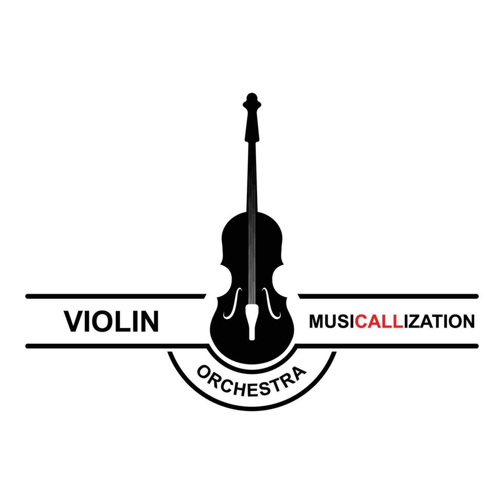 violino viola violino violoncelo graves contrabaixo música instrumento silhueta logotipo Projeto inspiração vetor