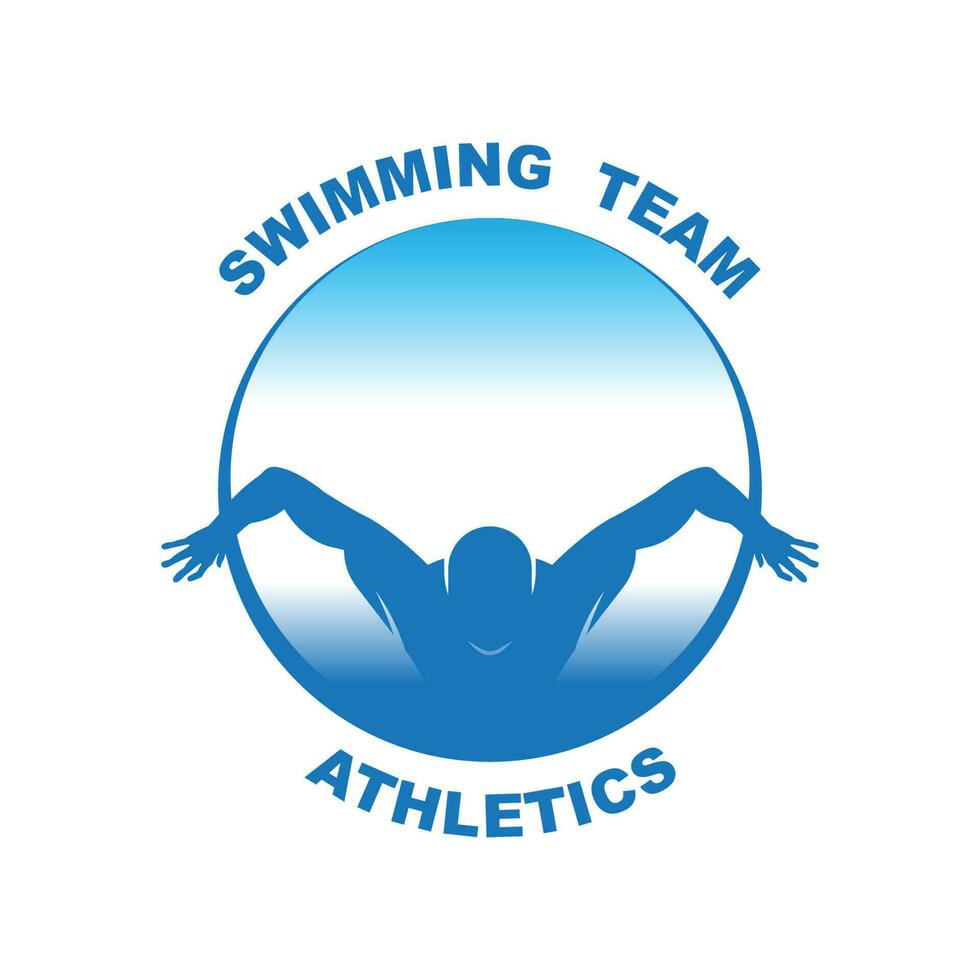 simples natação piscina silhueta, nadador atleta em mar oceano água onda logotipo Projeto vetor