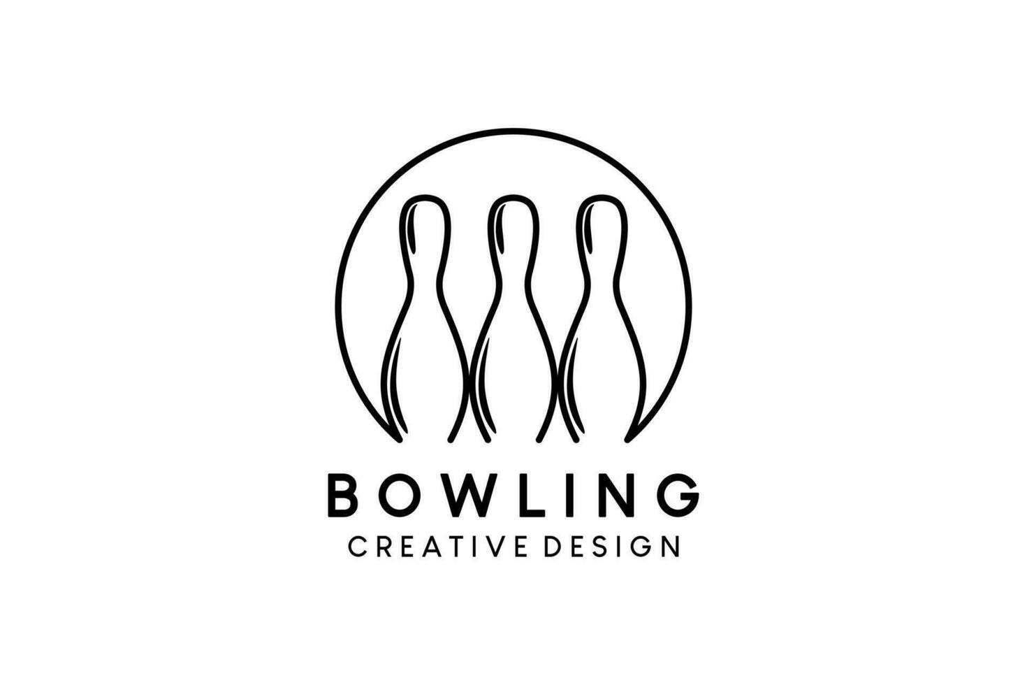 boliche logotipo Projeto com criativo linhas conceito vetor