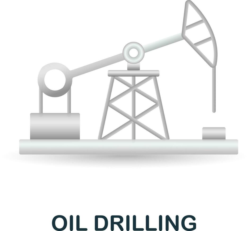 óleo perfuração ícone. 3d ilustração a partir de clima mudança coleção. criativo óleo perfuração 3d ícone para rede projeto, modelos, infográficos e Mais vetor