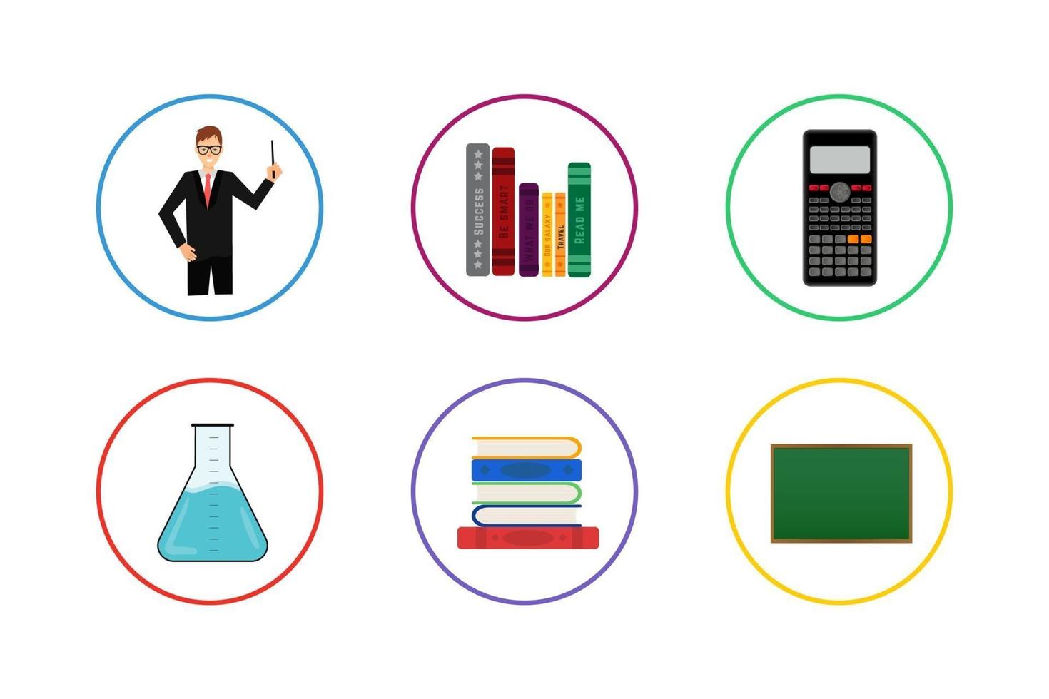 conjunto de ícones coloridos de educação vetor