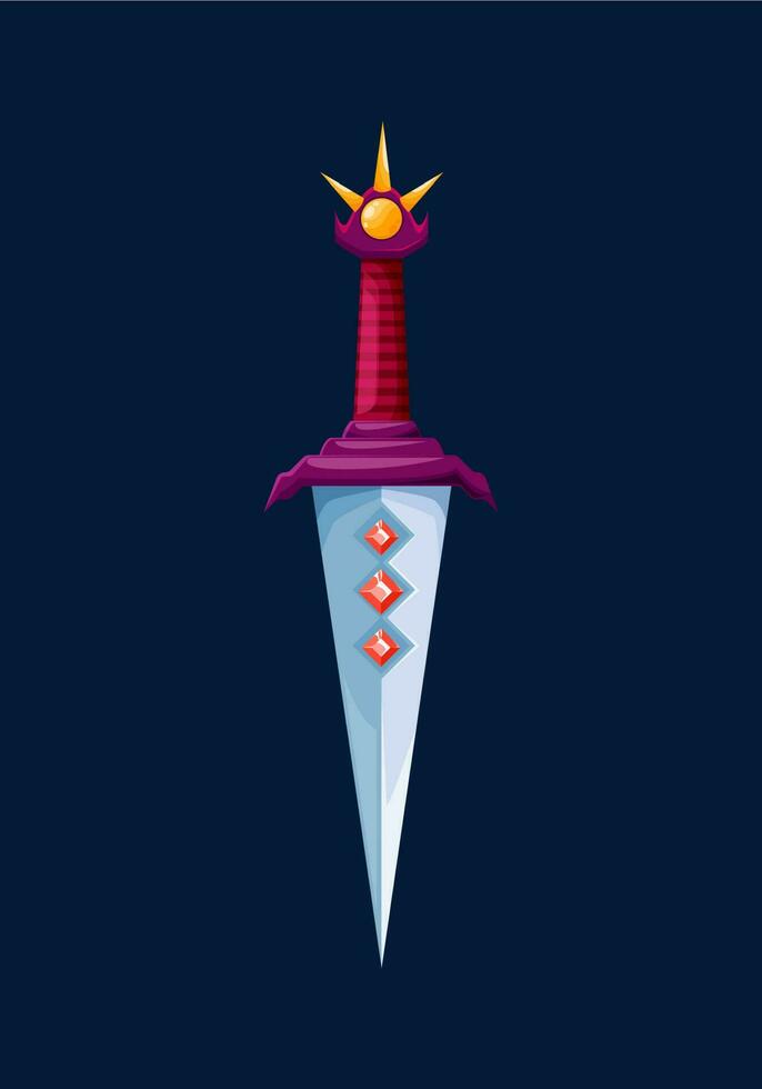 mágico Mago aço punhal lâmina. medieval espada vetor
