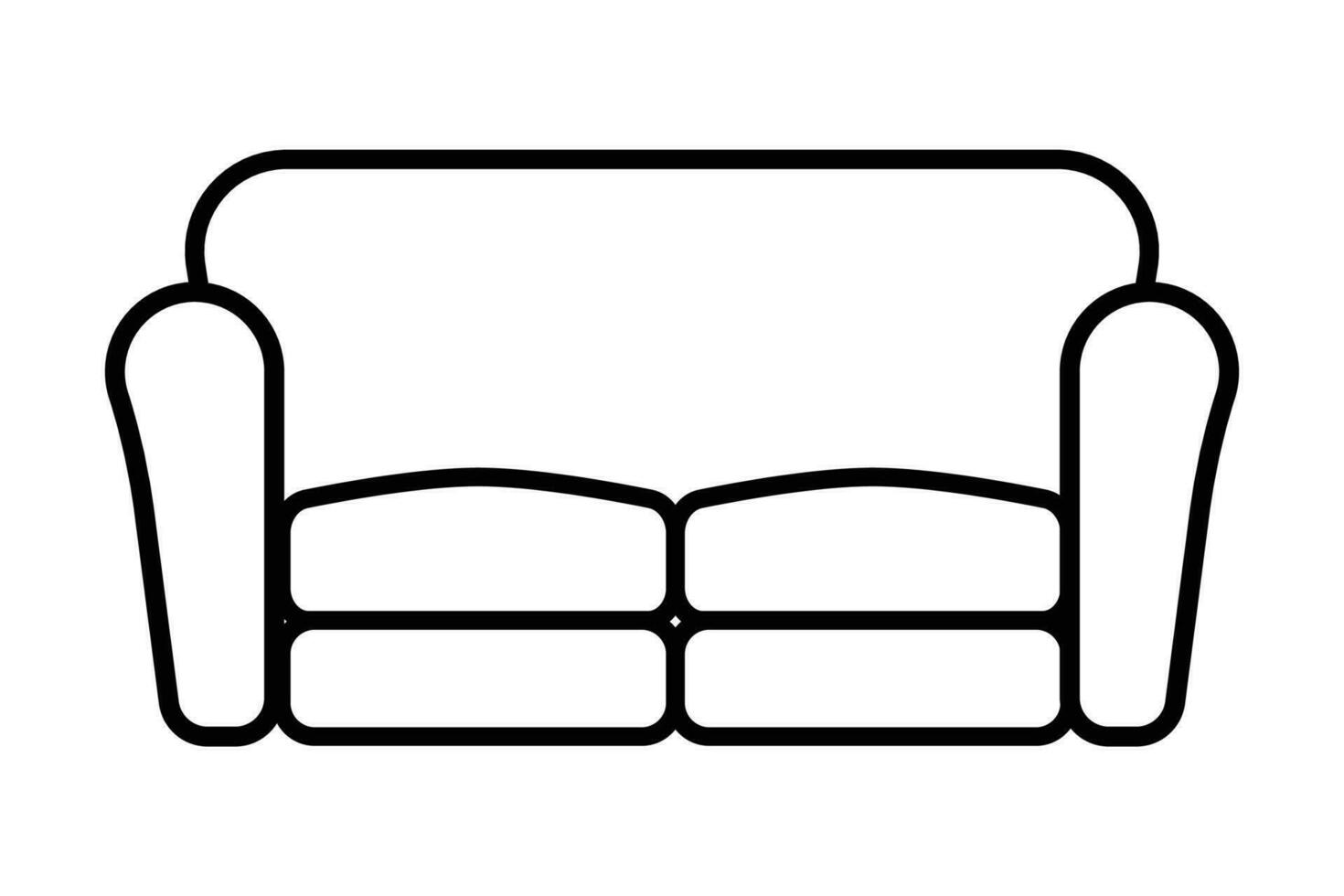 Duplo sofá cadeira ícone sofá ícone vetor