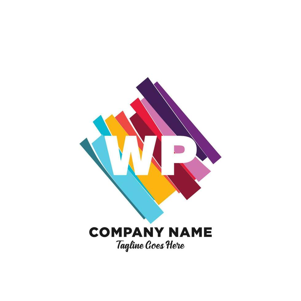 wp inicial logotipo com colorida modelo vetor. vetor