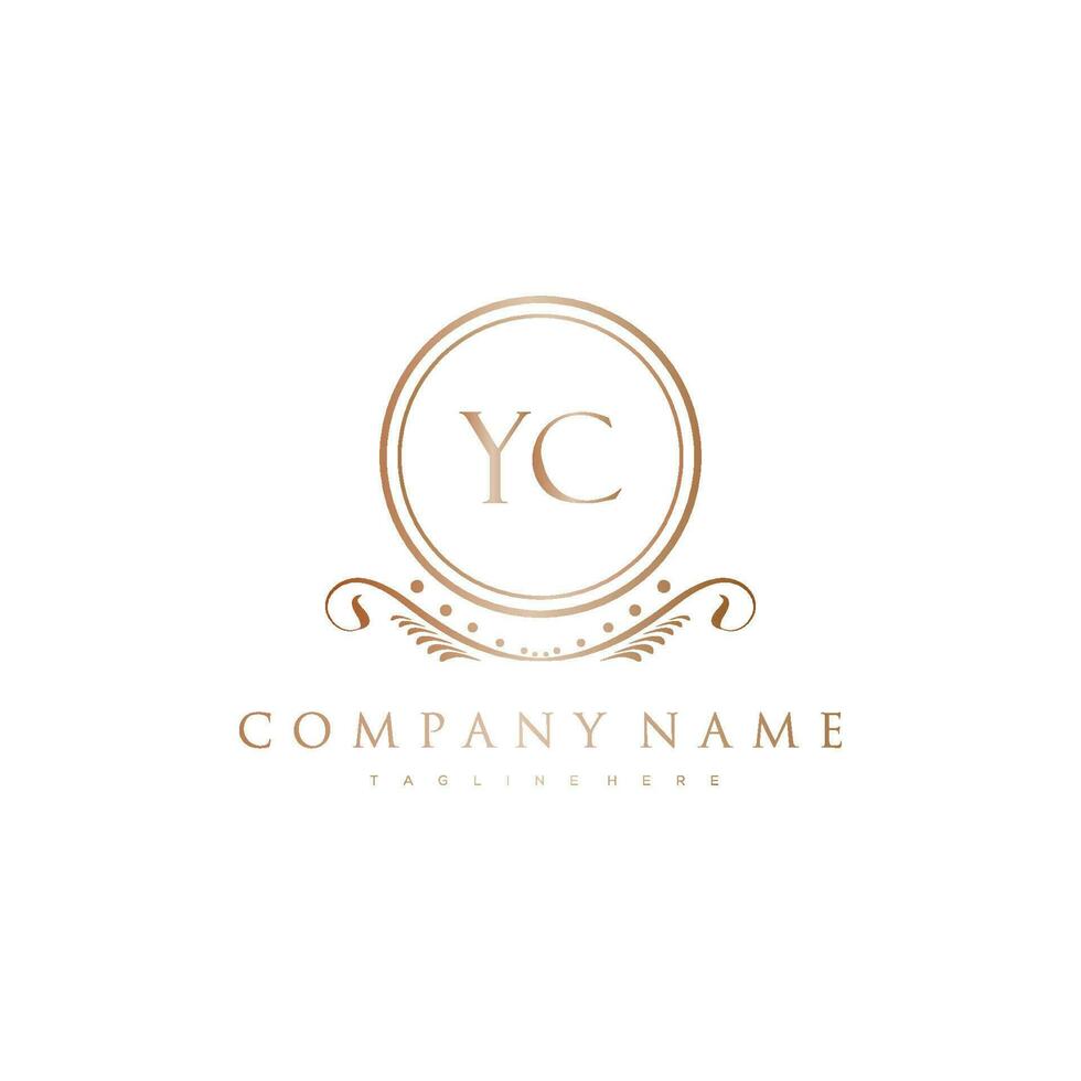 yc carta inicial com real luxo logotipo modelo vetor