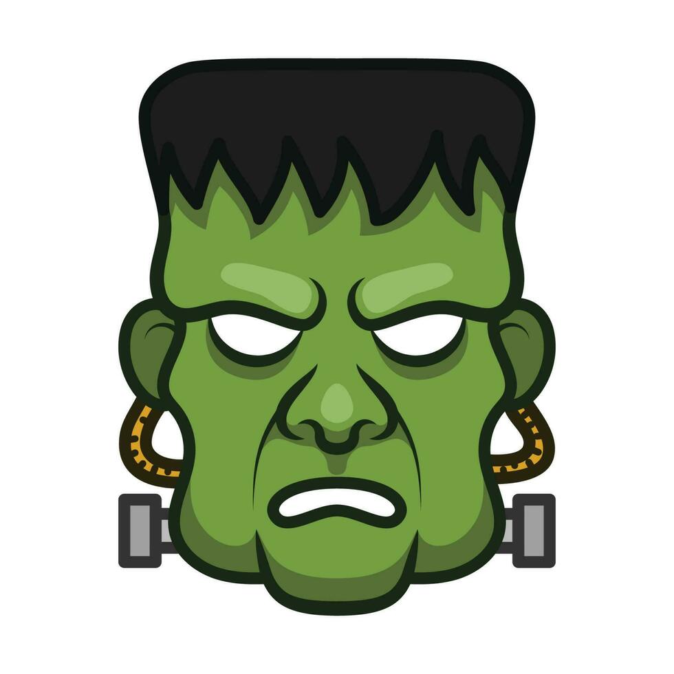 assustador verde Frankenstein mascarar. dia das Bruxas ícone vetor ilustração