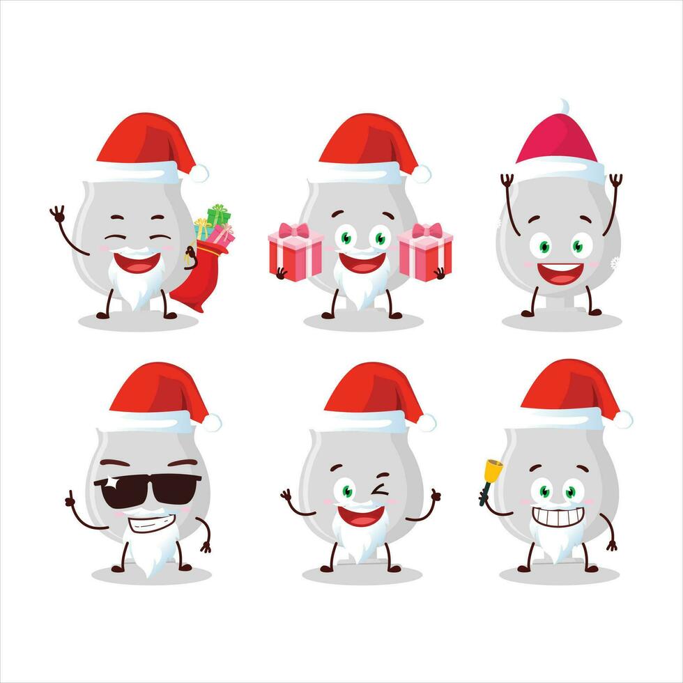 santa claus emoticons com prata troféu desenho animado personagem vetor