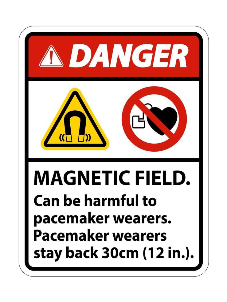 perigo de campo magnético pode ser prejudicial para usuários de marca-passo. vetor