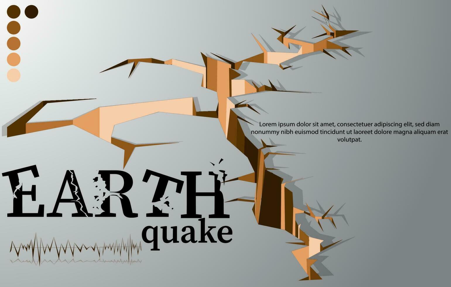 tremor de terra vetor ilustração terra rachaduras e sísmico ondas