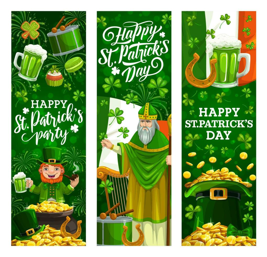feliz santo patrick dia, irlandês céltico trevo vetor
