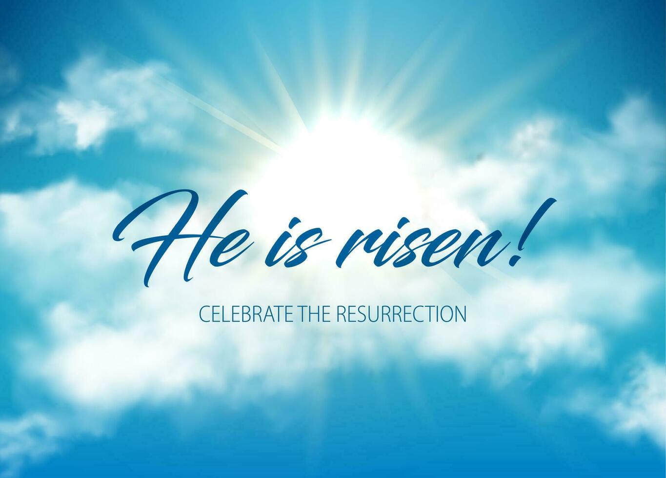 ele é ressuscitado, Páscoa feriado vetor céu
