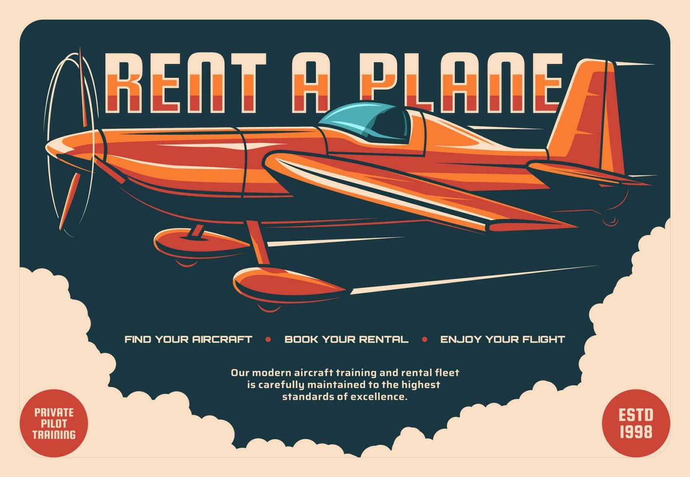 renda uma avião retro vetor poster