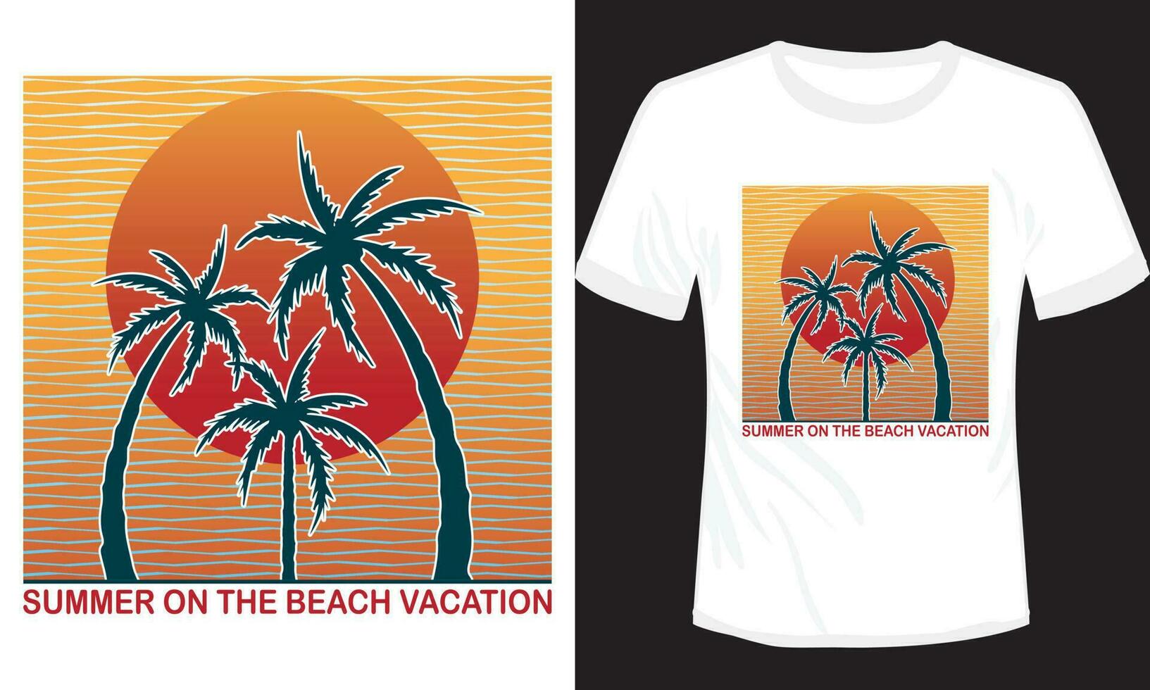 verão em a de praia período de férias camiseta Projeto vetor