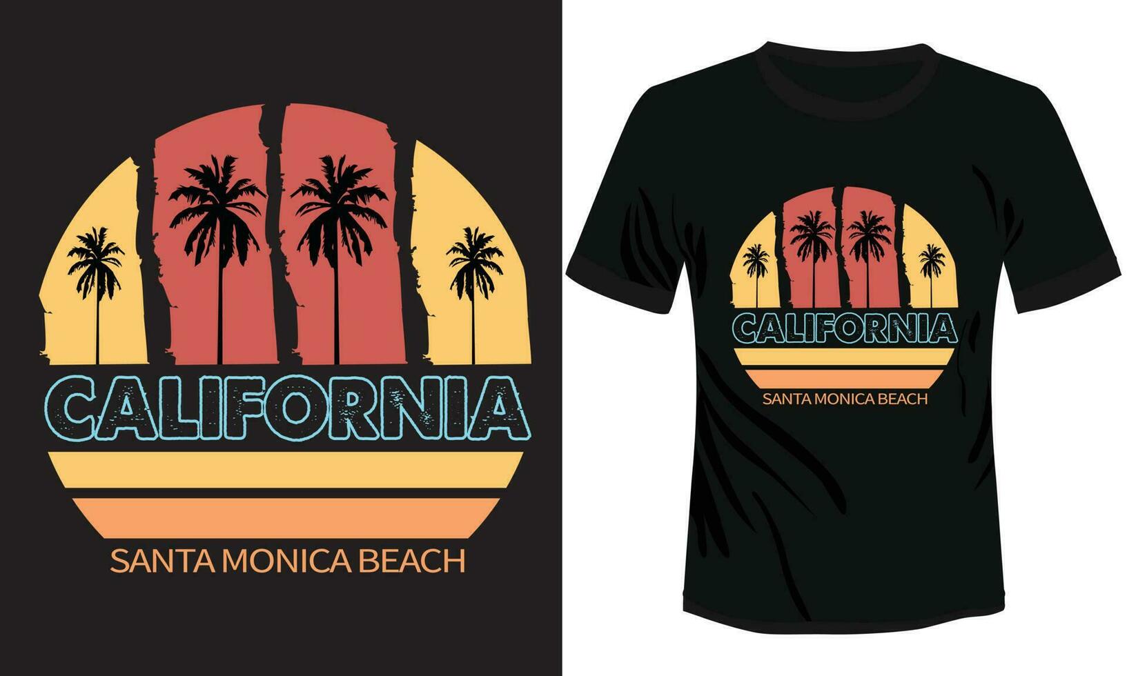 Califórnia santa monica de praia vetor ilustração