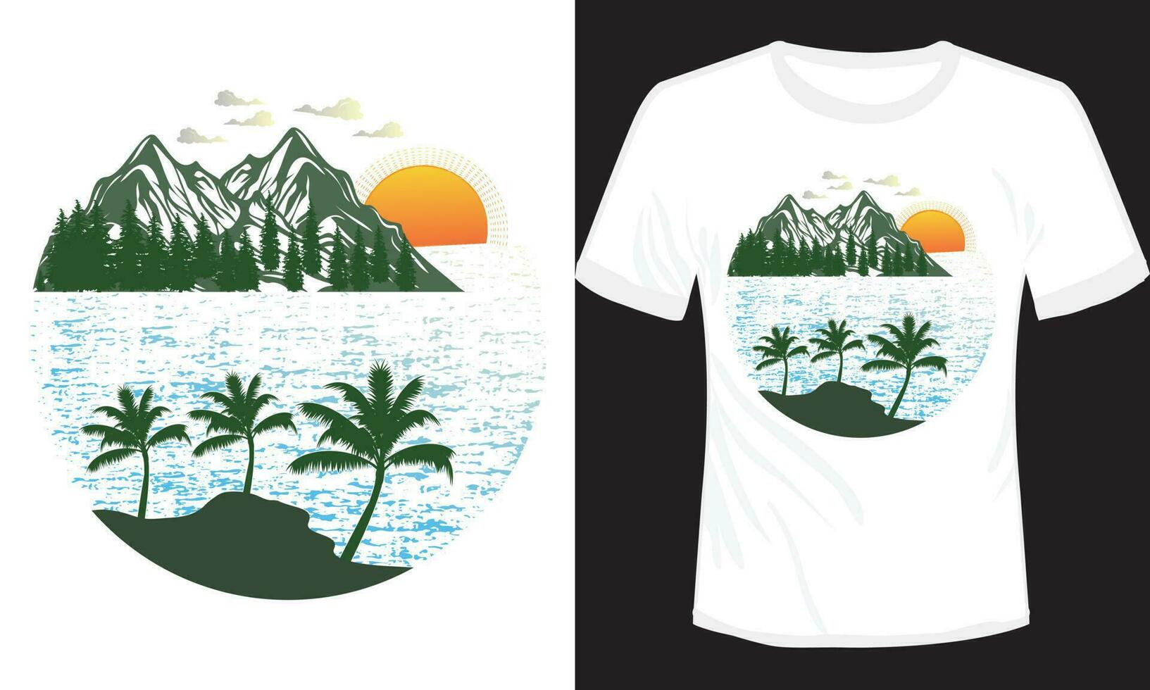 ilustração vetorial de design de camiseta de paraíso de verão vetor