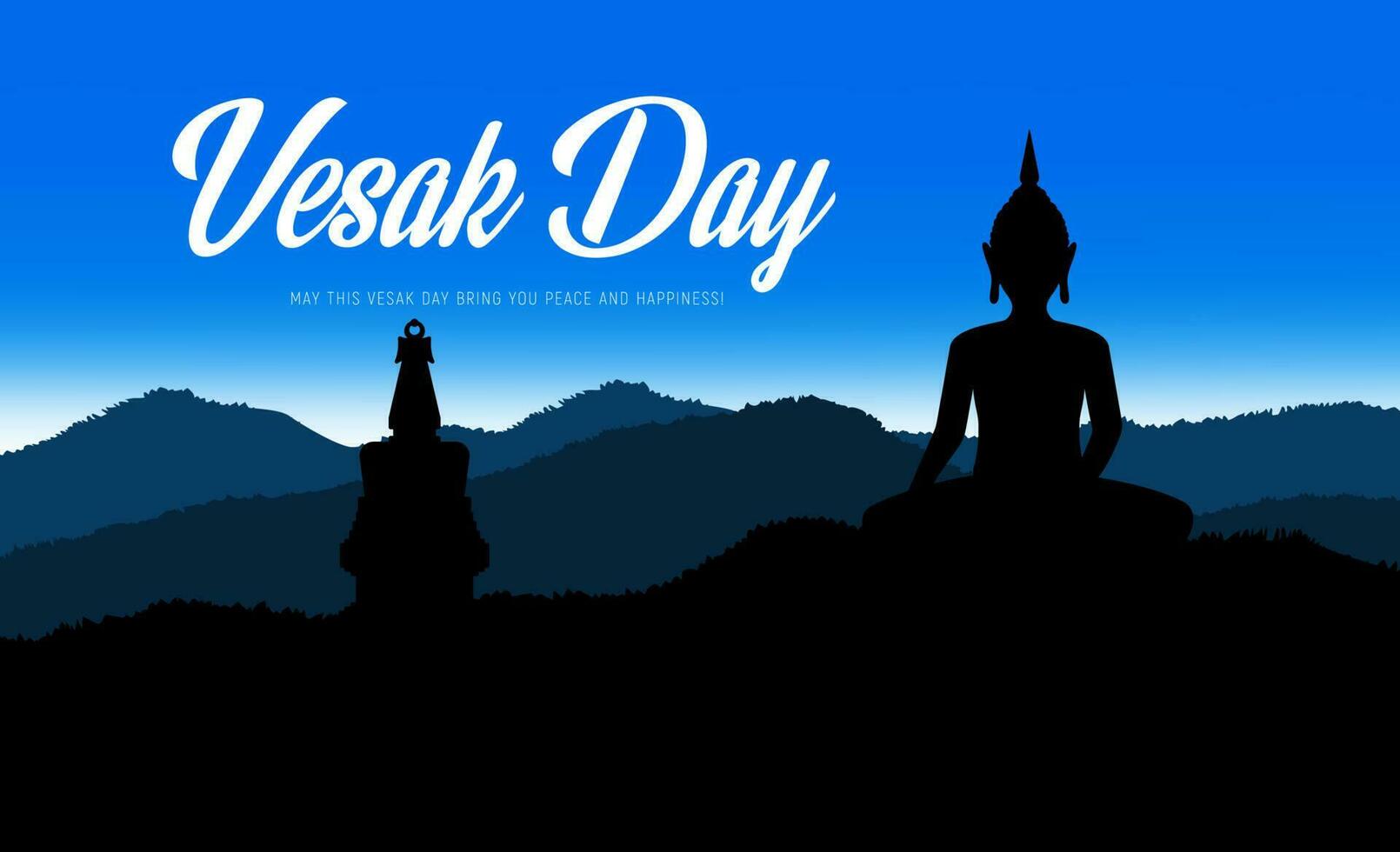 vesak dia feriado. budismo religião Buda estátua vetor