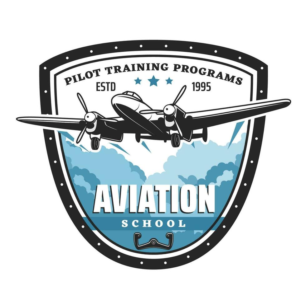 aviação escola, pilotos Treinamento programa, avião vetor