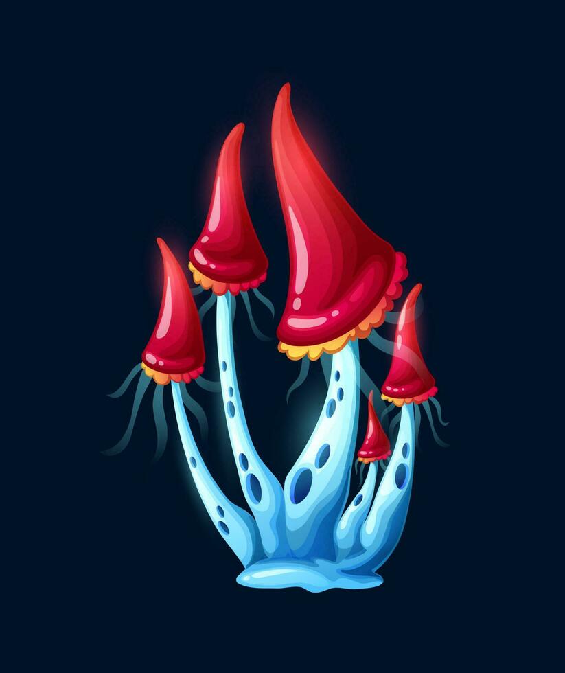 fantasia Magia vermelho cogumelos, fada conto amanita vetor