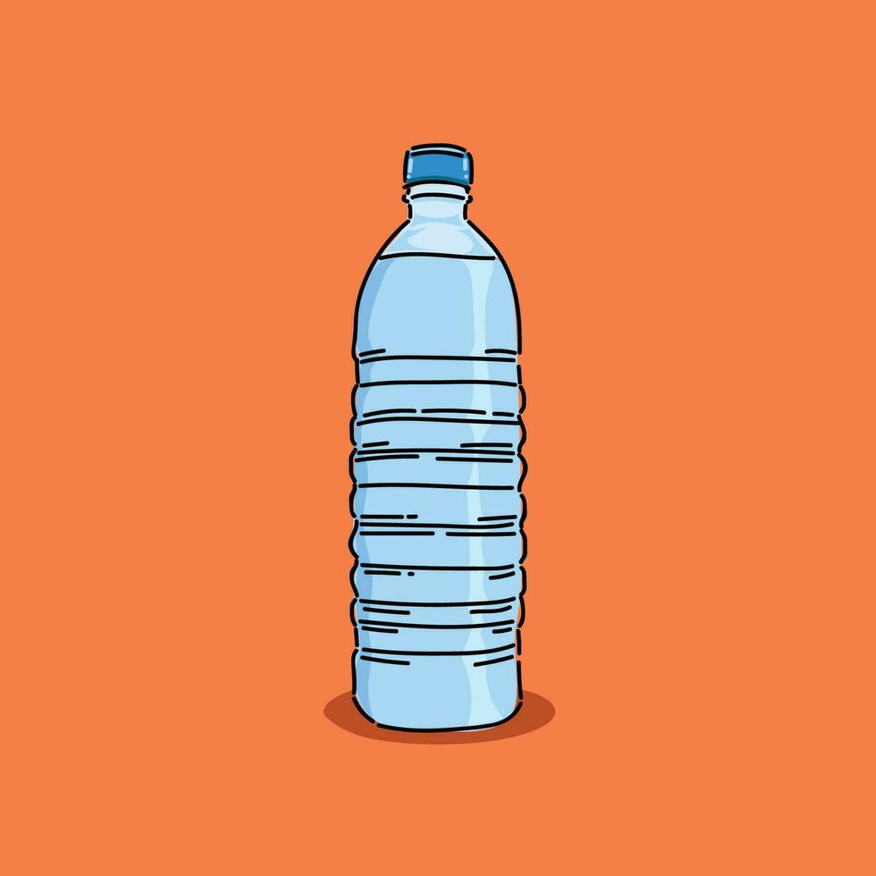 água garrafa plástico, azul cor garrafa vetor Projeto ilustração dentro a laranja fundo