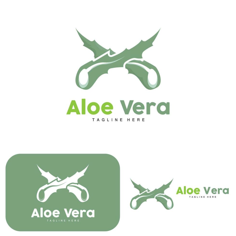 aloés vera logotipo, verde plantar projeto, tradicional remédio e pele Cuidado plantar vetor, cabelo Cuidado, símbolo ícone ilustração vetor