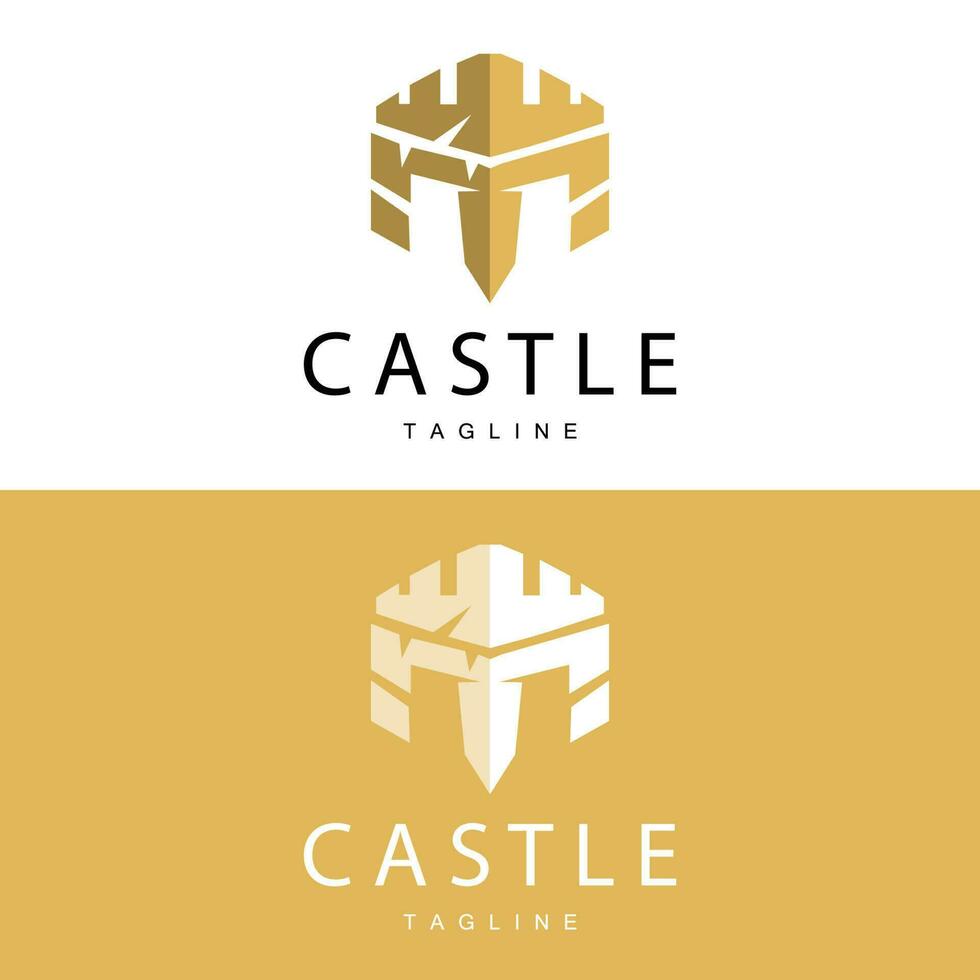 castelo logotipo elegante luxo simples projeto, real castelo vetor escudo, modelo ilustração ícone