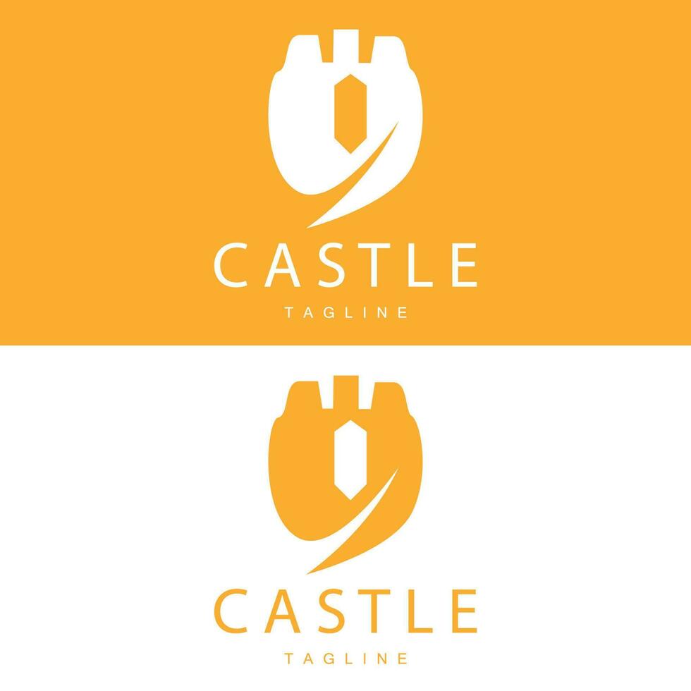 castelo logotipo elegante luxo simples projeto, real castelo vetor escudo, modelo ilustração ícone