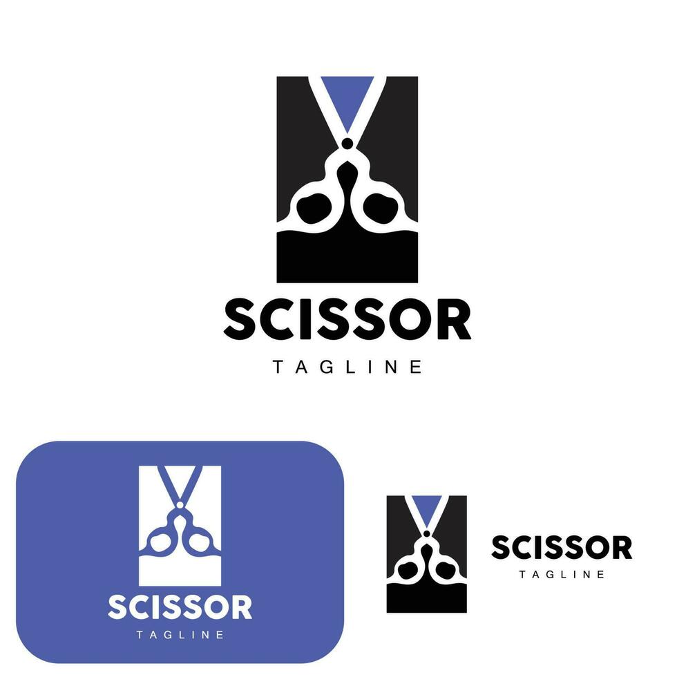 tesouras logotipo, corte Ferramentas vetor, barbearia navalha tesouras simples projeto, ilustração modelo ícone vetor